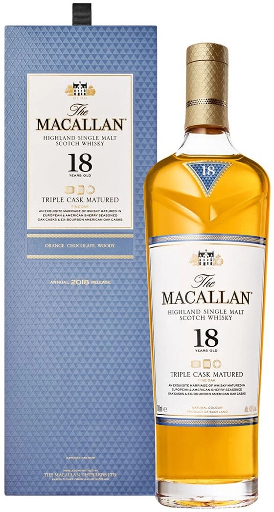 Виски Macallan Triple Cask Matured 18 Years Old, gift box, 0.7 л