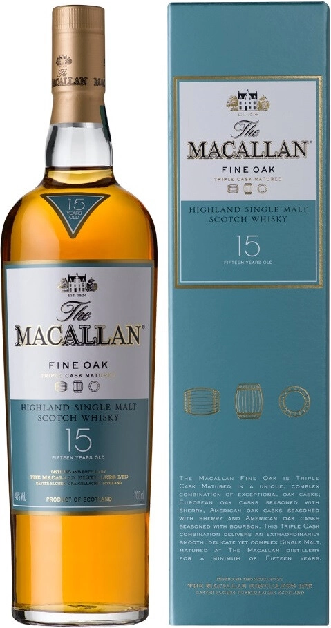 Виски Macallan Fine Oak 15 Years Old, gift box, 0.7 л